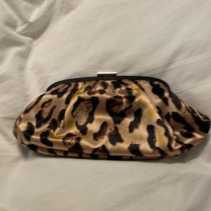 Banana Republic, leopard satin clutch bag
